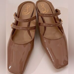 SAM EDELMAN Mckenna Mary Jane Mules in Soft Taupe 8.5 NWOB